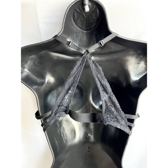 XOXO Black Push Up Bra Classic Size 36B Lace Back Sexy Lingerie Front Clasp - Picture 5 of 10